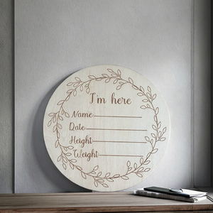 Segno del nome del neonato "i'm here" in <span class=keywords><strong>legno</strong></span> da 5.9 pollici - Product Image 4