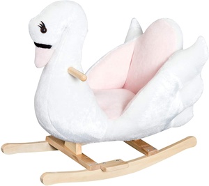 Cheval à <span class=keywords><strong>bascule</strong></span> en bois pour enfants Swan, jouet à <span class=keywords><strong>bascule</strong></span> en peluche avec musique, chaise à <span class=keywords><strong>bascule</strong></span> en peluche pour bébé, balançoire pour bébé - Product Image 1