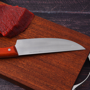 Couteau <span class=keywords><strong>de</strong></span> Chef <span class=keywords><strong>de</strong></span> boucherie <span class=keywords><strong>Pro</strong></span>, ustensile <span class=keywords><strong>de</strong></span> cuisine <span class=keywords><strong>de</strong></span> 7 pouces avec manche en bois pour la maison et la cuisine <span class=keywords><strong>de</strong></span> coupe - Product Image 4