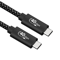 Cable trenzado de alta velocidad 40Gbps Thunderbolt 4 tipo C a tipo C con PD240W 5A carga rápida para computadoras chaqueta de nailon