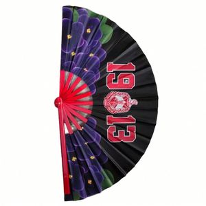 13 Inch Folding Engraved Hand Fans Led Custom Rave Printed Loud Clack Fan Crafts - Product Image 1