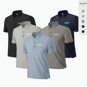 Oem Sports Active Tops Golf Clothing Workout Running Loose Quick Drying Polo Neck Tops Ice Silk Fabric Custom Men'S Polo Shirt