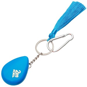 2m Mini Tape Measure Keychain With Tassel Blue Plastic Self Winding Metric Measuring Tool For Sewing Home Use - Product Image 1