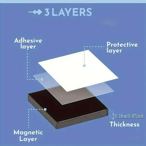 Quadrati Magnetici Autoadesivi - Magneti in Gomma Flessibile 6 Pezzi - Product Image 1