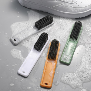 Brosse à chaussures à poils en nylon doux, manche long, pour le nettoyage domestique des baskets, blanc, gris, jaune pâle, vert foncé - Product Image 3