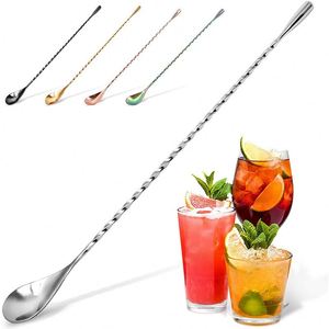 Custom Food Grade <b>Twisted</b> Stainless Steel Swizzle <b>Bar</b> Stirring Spoon - Product Image 4