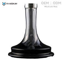 Vase à chicha en verre transparent blanc de taille moyenne, moderne et écologique, de type droit, accessoires pour chicha