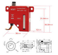 Moteur servo sans noyau en alliage d'aluminium trempé KST SV12T-12 super haute tension 12V 22kg 0,11sec pour planeurs et jets RC