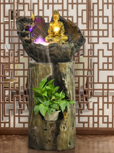 <span class=keywords><strong>Fontaine</strong></span> <span class=keywords><strong>d</strong></span>'eau en résine dorée de style sud-est asiatique avec statue de <span class=keywords><strong>Bouddha</strong></span>, <span class=keywords><strong>d</strong></span>écoration durable pour salon ou bureau - Product Image 4