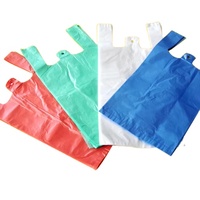 Sac en plastique noir imprimé en héliogravure, recyclable, avec poignée gilet, pour supermarchés et expositions