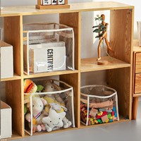 Panier de rangement pour jouets d'enfants en plastique transparent de style japonais, boîte à jouets en peluche, grande capacité, multifonctionnel