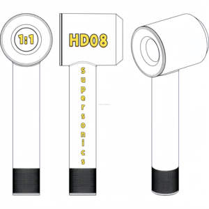 Secador de Pelo Profesional Dys HD08 de Metal - Motor DC de 1200W, Alta Velocidad, Iónico, Uso en Exteriores, Diseño Plegable, Boquilla Concentradora - Product Image 2