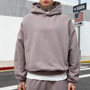 เสื้อฮู้ดสวมหัวแบบสวมหัวไหล่มีฮู้ดสำหรับผู้ชายเสื้อครอปขนแกะเทคโนโลยี500gsm ออกแบบได้ตามต้องการ - Product Image 1