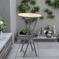 Bar moderne, simple, élégant, avec cadre en métal, table et chaises hautes, ensemble de meubles de maison pour l'extérieur et le jardin