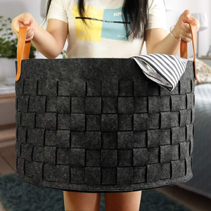 Prezzo di fabbrica personalizzato a buon mercato lavanderia cesto <span class=keywords><strong>portaoggetti</strong></span> <span class=keywords><strong>in</strong></span> <span class=keywords><strong>feltro</strong></span> con manici - Product Image 4