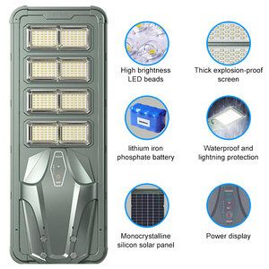 Nhà sản xuất đèn đường năng lượng mặt trời Giá đèn LED năng lượng mặt trời ngoài trời chống thấm nước bằng nhôm IP65 100w 200w 300w 400w 500W dành cho vùng nông thôn - Product Image 3