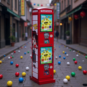 Latest <strong>Design</strong> Telephone Booth <strong>Style</strong> Capsule Vending <strong>Machine</strong> Double Deck Mini Toy Vending <strong>Machine</strong> for Business and Kids - Product Image 2