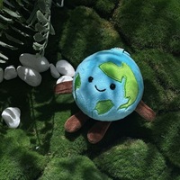 Porte-clés pendentif en peluche Terre mignonne et petite, idée cadeau, porte-clés en peluche personnalisé, jouet planètes en peluche Terre souriante et mignonne