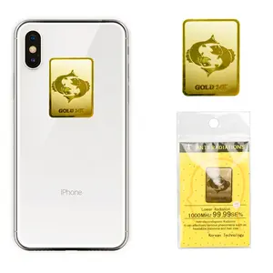 New 24K Gold Rectangle 12 Constellation Anti Radiation Mobile Phone Stickers EMF Protection Blocked