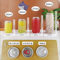 Canettes de boisson en plastique PET transparentes 250ml 330ml 500ml 8oz 12oz 13oz 16oz pour canette de soda transparente avec couvercle Surface de marquage à chaud