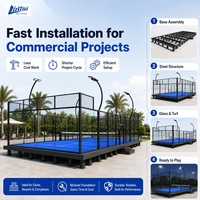 Lapangan Padel Kaca Luar Ruangan & Dalam Ruangan Bersertifikasi CE, Mewah, Dilengkapi Lampu LED, Tampilan Panorama, Lapangan Tenis Padel Indoor Full View