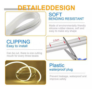 Bande lumineuse LED néon flexible 12V rouge, rose, orange, bleu glacé, RGB 6*12mm, en silicone, à découper, pour lumières de Noël DIY - Product Image 6