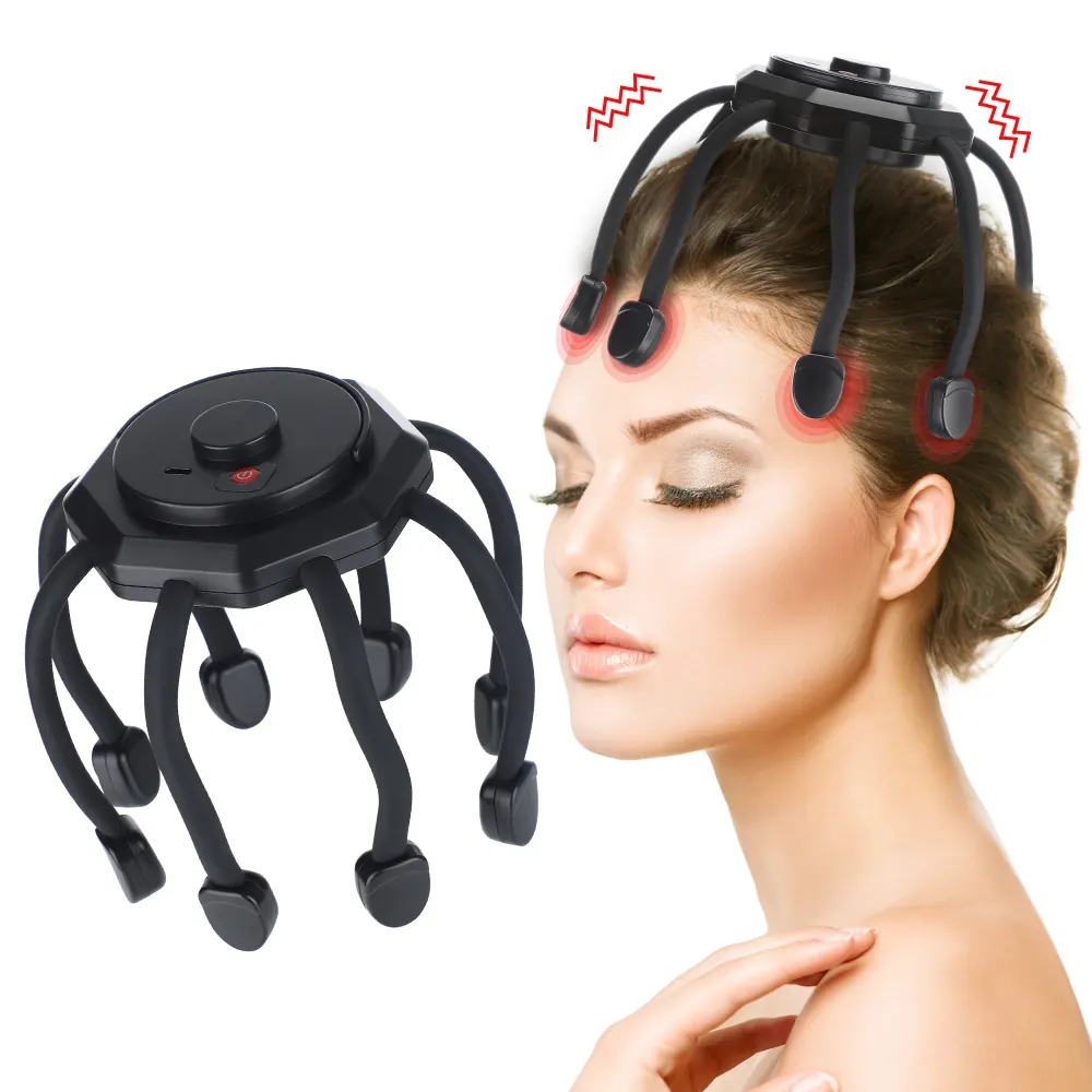 Wireless Portable Tens Vibration Massage Scalp Relieve Octopus Electric Head Massager