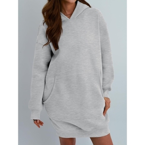 Sweat à capuche oversize pour femme, manches longues, style streetwear décontracté, logo personnalisé, 100% coton, 300 g/m², nouvelle qualité - Product Image 5
