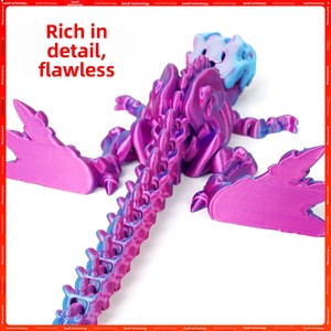 Squelette de <span class=keywords><strong>dinosaure</strong></span> Tyrannosaurus Rex imprimé en 3D en PLA, figurine transformable en dragon, cadeau artisanal, jouet animal - Product Image 3