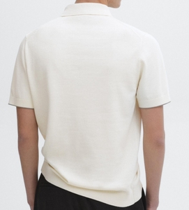 Tùy Chỉnh Cũ Tiền Phong Cách Đan Áo Len Người Đàn Ông Polo Cổ Cơ Bản Hàng Ngày Ngắn Tay Áo Người Đàn Ông Đan Áo Thun Cộng Đồng Nửa Zip Áo Len Cho Nam Giới - Product Image 3