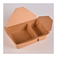 Boîtes cadeaux personnalisées pour aliments, en papier kraft uni, type boîte à pique-nique, pour l'emballage alimentaire