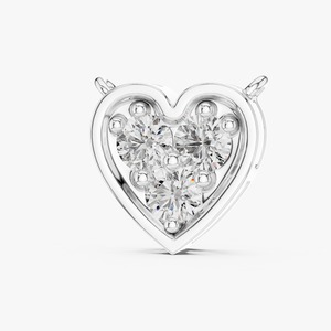 Pendentif en forme de cœur avec diamant, plaqué or 18 carats et rhodium, bijou en diamant de laboratoire, cadeau - Product Image 1
