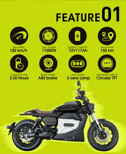 Motocycle vitesse maximale 125 Km/H Electrica Ebike Scooter longue portée 150Km ABS système de freinage vélo électrique moto - Product Image 2