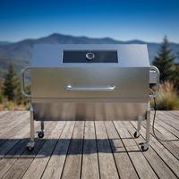 Four à rôtisserie électrique commercial en acier inoxydable sur roues pour agneau et cochon entiers, idéal pour la restauration