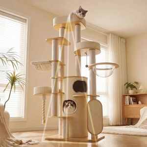 Tour à gratter professionnelle pour <span class=keywords><strong>chat</strong></span> avec capsule spatiale, en bois massif, multi-niveaux, élégante, pour chats <span class=keywords><strong>siamois</strong></span> - Product Image 4