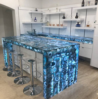 Pierre précieuse en pierre d'agate naturelle composite de luxe pour décoration de comptoir et de chauve-souris avec mur