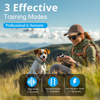 Hundetrainingshalsband mit Anti-Bell-Funktion, ohne Schock, mit Vibrations- und Signalmodi, wiederaufladbar, wasserdicht, verstellbar für alle Hunde