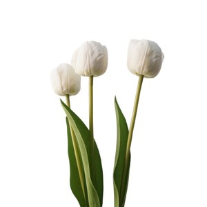 Bouquet de fleurs artificielles en latex blanc, effet toucher réel, pour mariage, fête, décoration de table ou centre de table. - Product Image 5