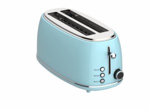 Tostadora BESTONE 2 para rebanadas largas, carcasa metálica azul claro, con función de descongelar, recalebar y cancelar, temporizador mecánico, uso doméstico - Product Image 2