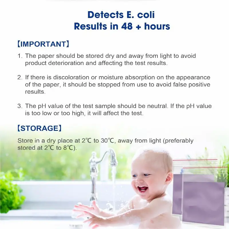 1 पीने के पानी की जांच किट घर पानी की गुणवत्ता वाले बैक्टीरिया परीक्षण स्ट्रिप्स