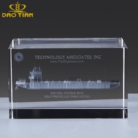 Série Architecture : Modèle de cristal cubique 3D 5*5*8 cm - Pièce d'art en verre de quartz K9 haute transparence, trophée poli