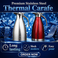 Carafe isotherme à double paroi en acier inoxydable 201, pot à café, bouilloire à eau chaude et froide, thermos de style européen