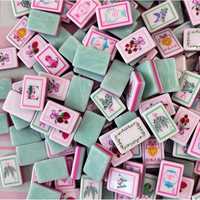 Tuiles de Mahjong américaines en acrylique motif fraise, 160 pièces, coffret cadeau pour la maison, pour le divertissement et les jeux de société