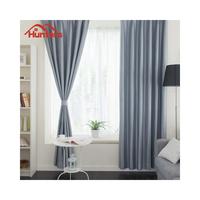 Prêt-à-porter moderne 100% Polyester lin gris oeillet rideaux occultants tissé pincement pli pour chambre salon hôtels hôpitaux