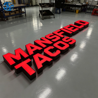 Enseignes lumineuses 3D LED uniques à lettres frontales pour bureaux à domicile, personnalisables en acrylique et acier inoxydable, étanches IP65, pour entreprises