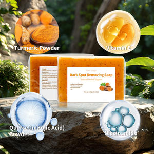 Grosir perawatan kulit organik alami Anti jerawat pemutih pencerah titik hitam nikotinamida asam Kojic sabun kunyit - Product Image 2