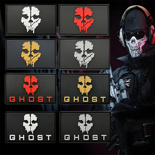 Ready to Ship Outdoor Skeleton Mask PVC 3D Rubber Patch Morale Badge Suitable for Tactical Vests, Backpacks, and Hats