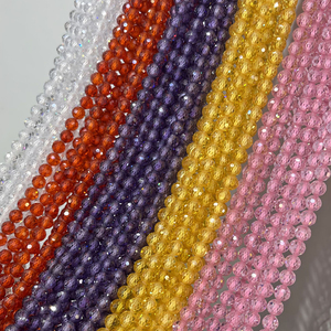 Cuentas redondas de circón facetadas de 2mm, 3mm y <span class=keywords><strong>4mm</strong></span> para pulsera, cuentas de piedra Natural brillante de circón facetado de piedras preciosas para la fabricación de joyas - Product Image 1