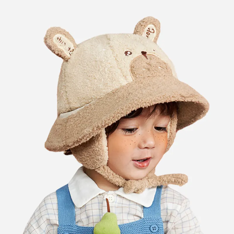 KOCOTREE Kids Windproof Ear Flap Winter Warm Hat Thicken Cold Hats Baby Bucket Caps