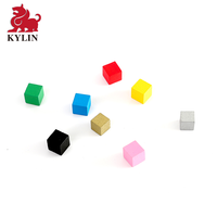 Cube en bois coloré de haute qualité non fini de 15 mm, 50 pièces pour la gravure et la décoration DIY